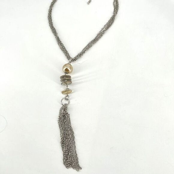 NWT Chico’s Fringe Pendant twisted layered chain‎ - Picture 3 of 10